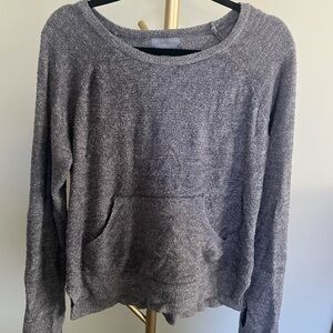 Barefoot Dreams CozyChic Lite Long Sleeve Kangaroo Pocket Pullover Thumb Holes S